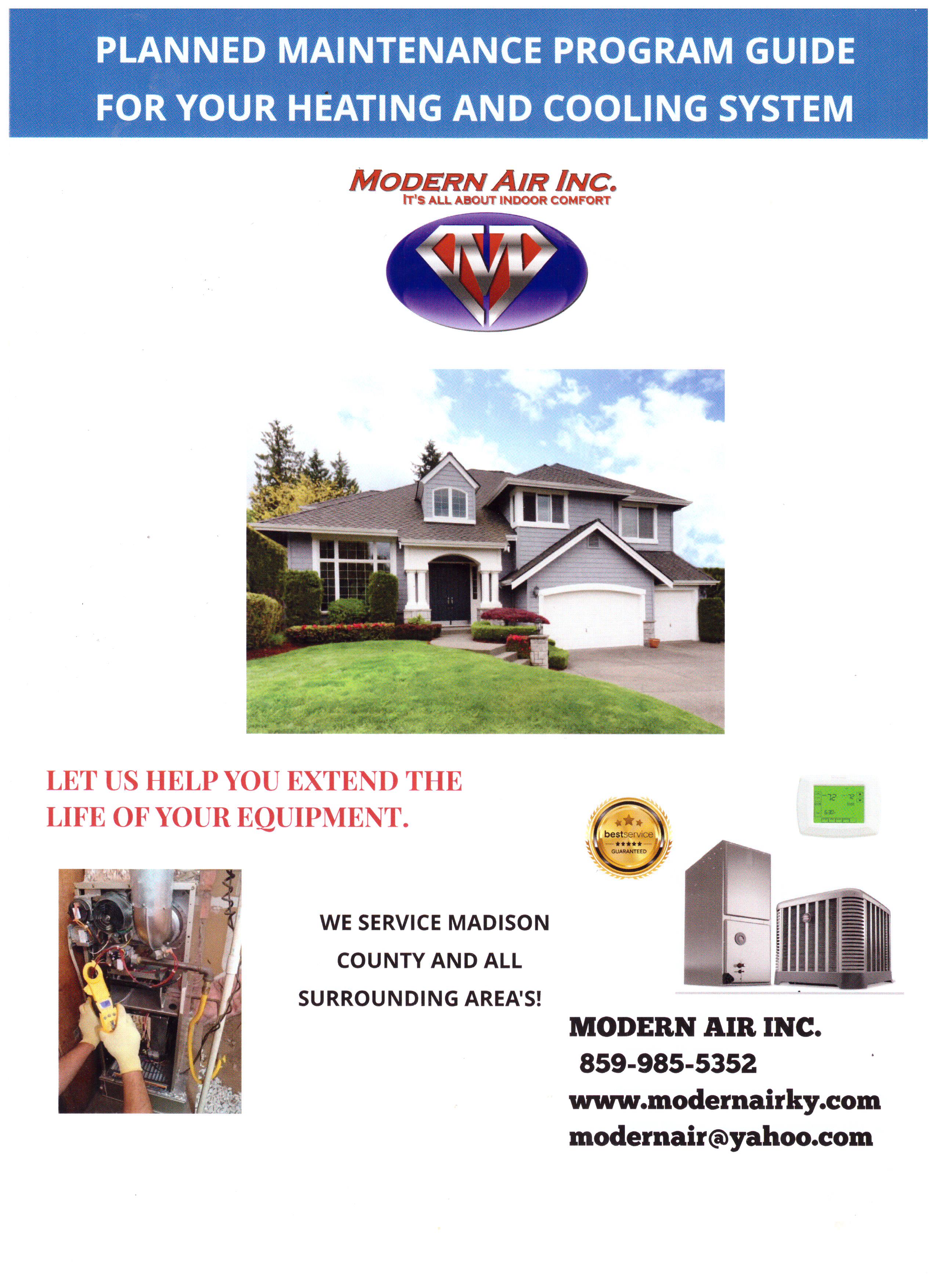 Sign up for Modern Air's Maintenance Program today